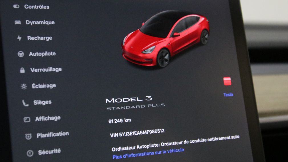 Tesla Model 3 Standard Range Plus 2021 d’occasion à vendre - 15