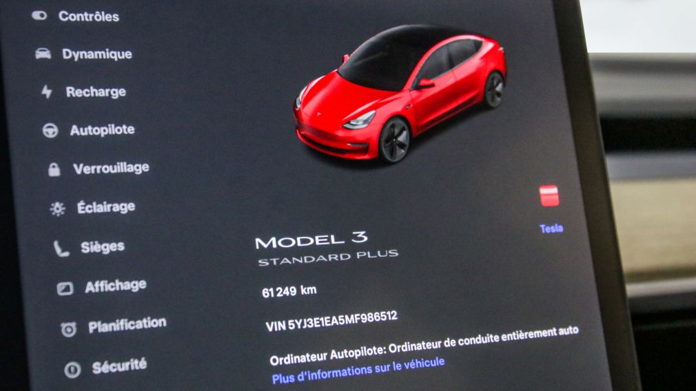 Tesla Model 3 Standard Range Plus 2021 d&rsquo;occasion à vendre - 15