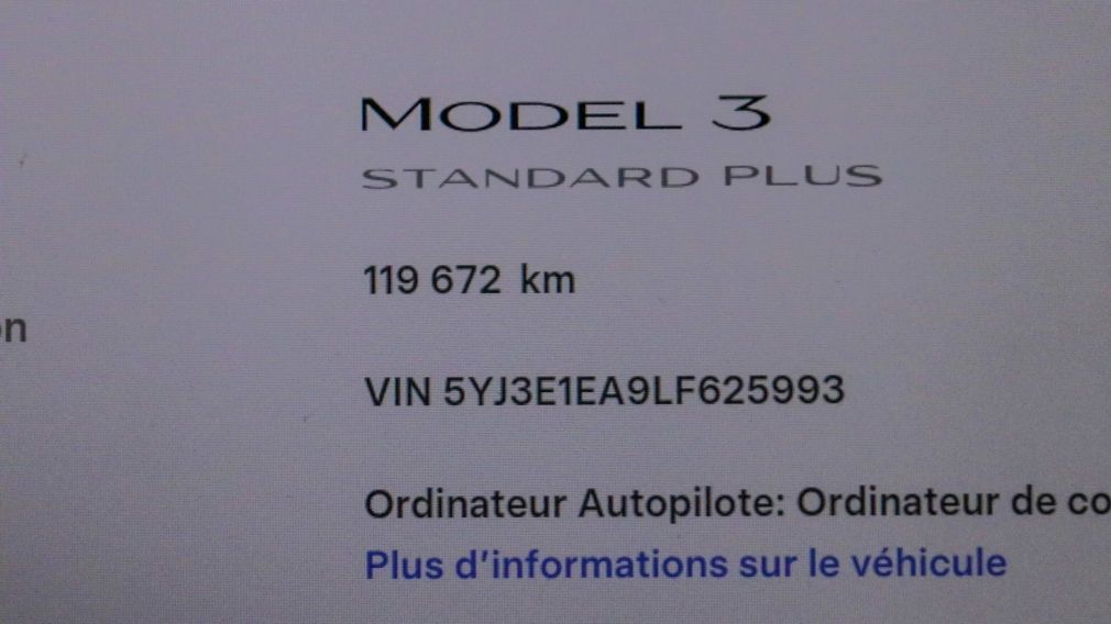 Tesla Model 3 Standard Range Plus 2020 d&rsquo;occasion à vendre - 12