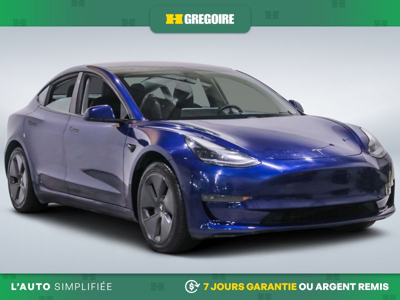 Blue 2021 Tesla Model 3 Sedan Rear-Wheel Drive Automatic