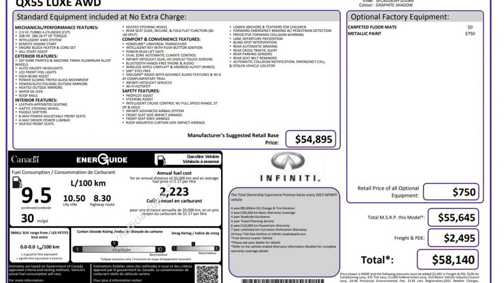 Infiniti QX55 LUXE 2023 d’occasion à vendre - 2