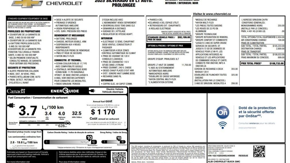 Chevrolet Silverado Extended Range LT 2025 d’occasion à vendre - 31