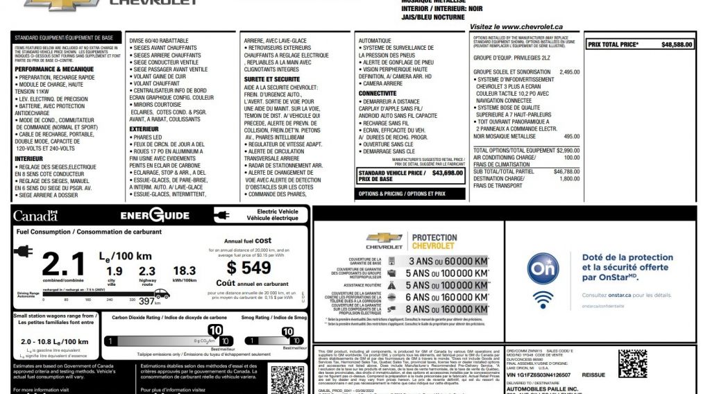 Chevrolet Bolt EUV Premier 2022 à vendre à Shawinigan - 28