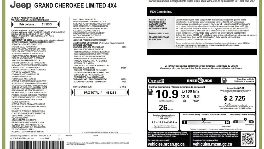 Jeep Grand Cherokee Limited 2023 d&rsquo;occasion à vendre - 33