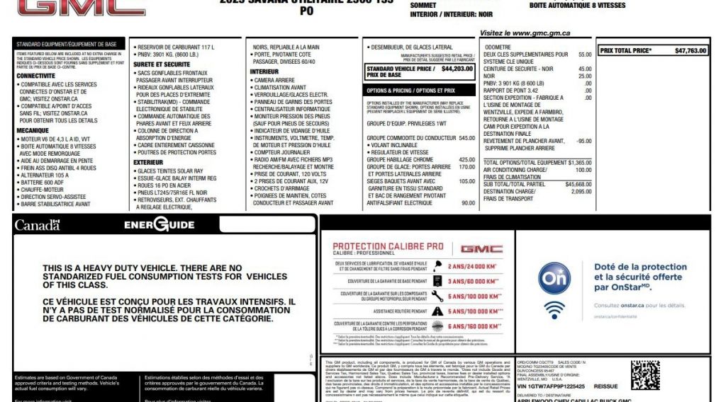 GMC Savana RWD 2500 135&Prime; 2023 d&rsquo;occasion à vendre - 22