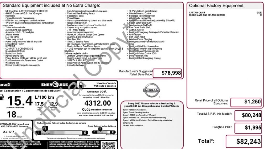 Nissan Armada Platinum 2023 d&rsquo;occasion à vendre - 33