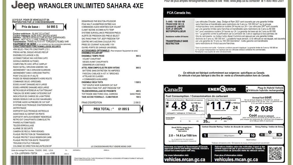 Jeep Wrangler Unlimited Sahara 2021 à vendre à Trois-Rivières - 34