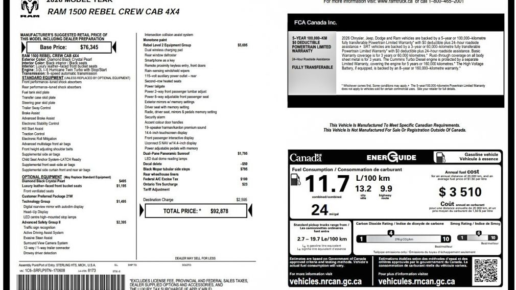 Dodge Ram Rebel 2026 d&rsquo;occasion à vendre - 33