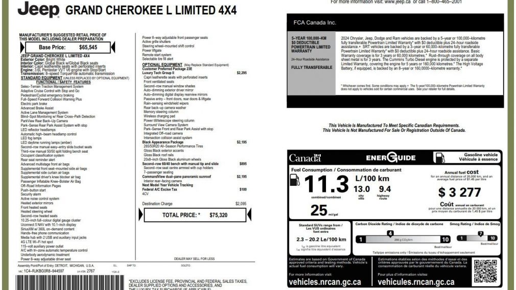 Jeep Grand Cherokee L Limited 2024 à vendre à Trois-Rivières - 33