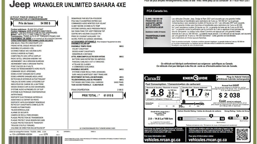 Jeep Wrangler Unlimited Sahara 2021 d&rsquo;occasion à vendre - 32