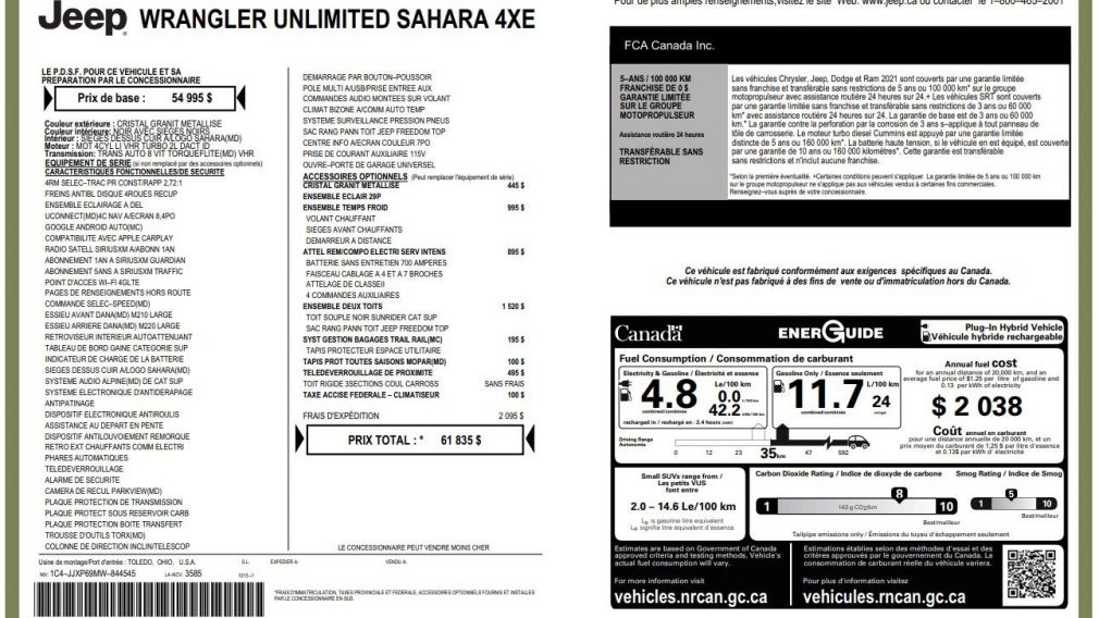 Jeep Wrangler Unlimited Sahara 2021 d&rsquo;occasion à vendre - 34