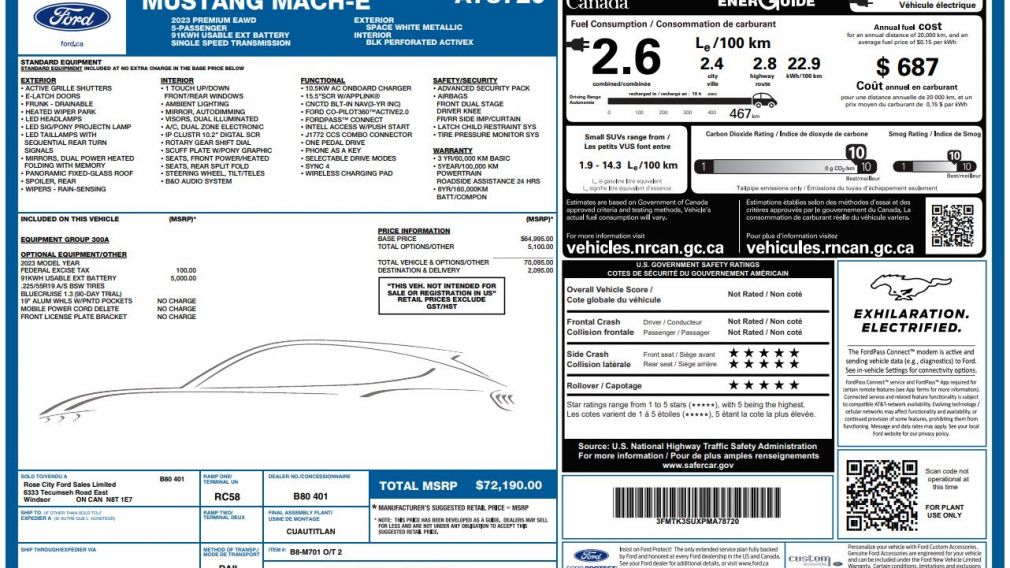 Ford Mustang Mach-E Premium 2023 d&rsquo;occasion à vendre - 30