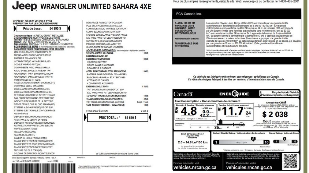 Jeep Wrangler Unlimited Sahara 2021 d&rsquo;occasion à vendre - 35