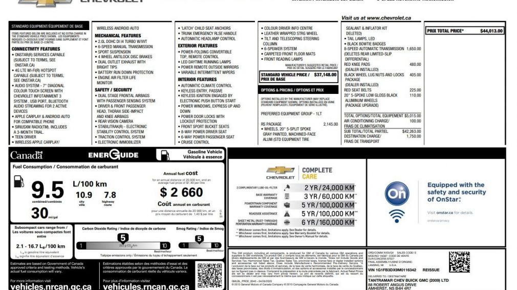 Chevrolet Camaro 1LT 2021 d&rsquo;occasion à vendre - 32