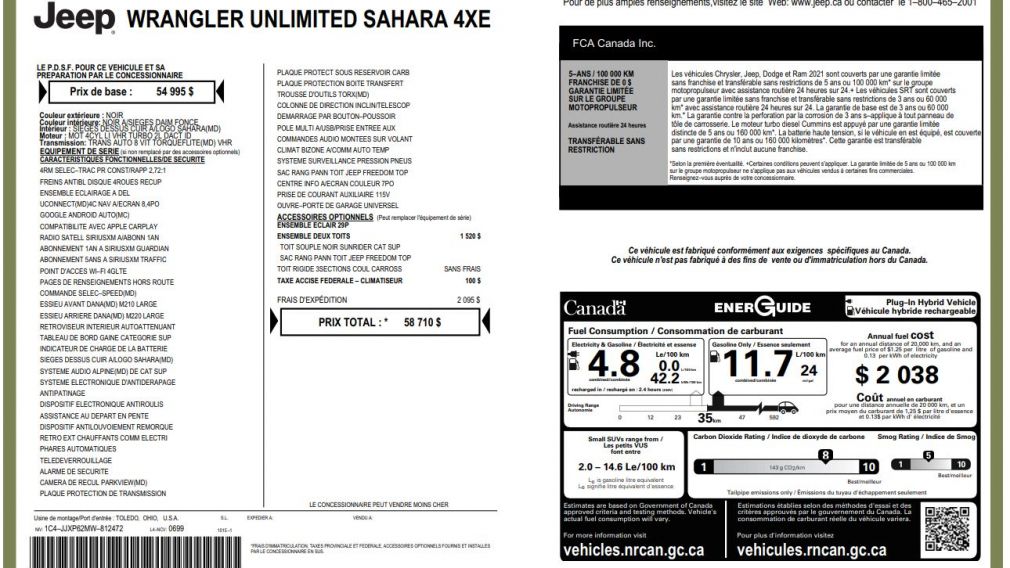 Jeep Wrangler Unlimited Sahara 2021 d&rsquo;occasion à vendre - 33