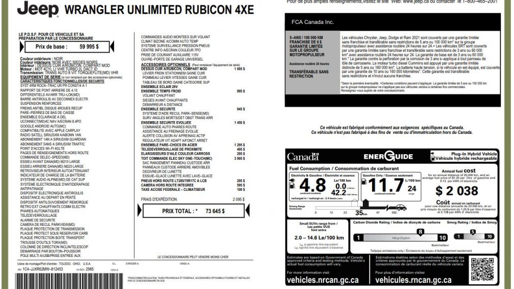 Jeep Wrangler Unlimited Rubicon 2021 d&rsquo;occasion à vendre - 36