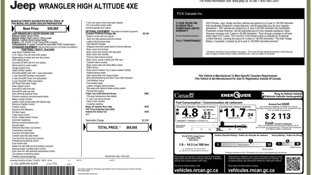 Jeep Wrangler High Altitude 2023 d&rsquo;occasion à vendre - 32