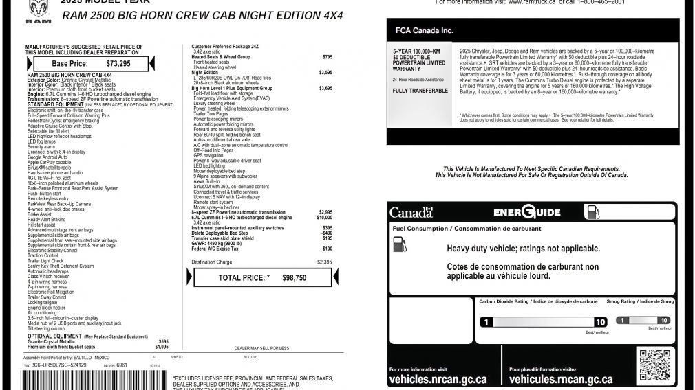 Ram 2500 Big Horn 2025 d&rsquo;occasion à vendre - 2