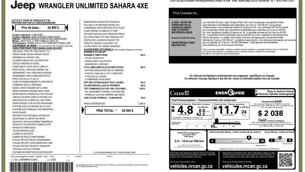 Jeep Wrangler Unlimited Sahara 2021 d&rsquo;occasion à vendre - 36