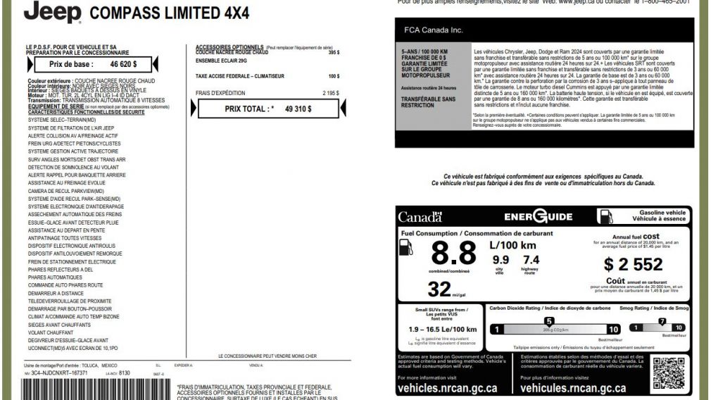 Jeep Compass Limited 2024 d&rsquo;occasion à vendre - 29