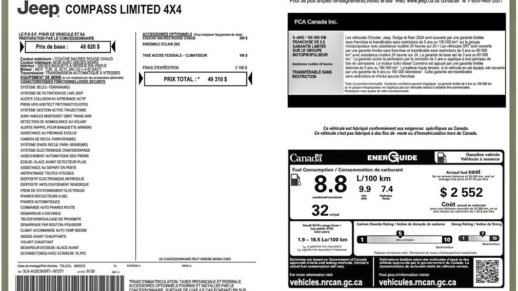 Jeep Compass Limited 2024 d&rsquo;occasion à vendre - 29