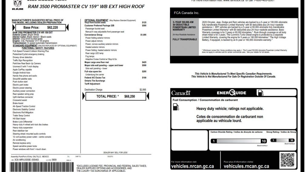 Ram Promaster Tradesman 2025 d&rsquo;occasion à vendre - 1