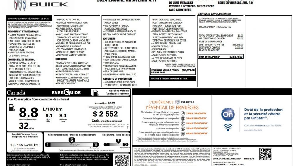 Buick Encore GX Avenir 2024 d&rsquo;occasion à vendre - 31