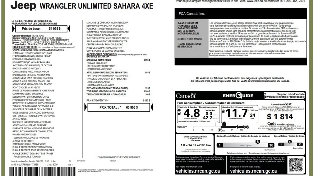 Jeep Wrangler Unlimited Sahara 2022 d&rsquo;occasion à vendre - 32