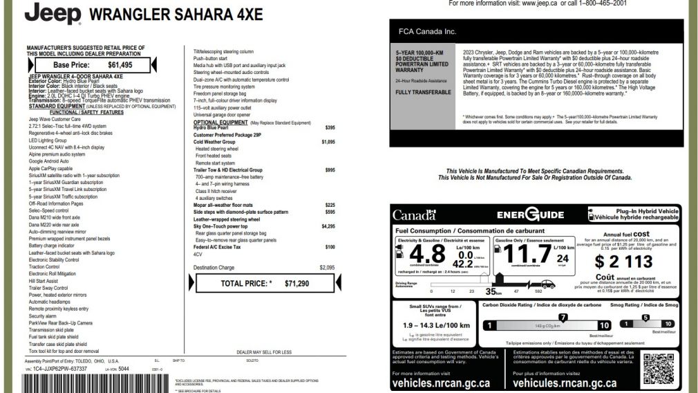 Jeep Wrangler Sahara 2023 d&rsquo;occasion à vendre - 2