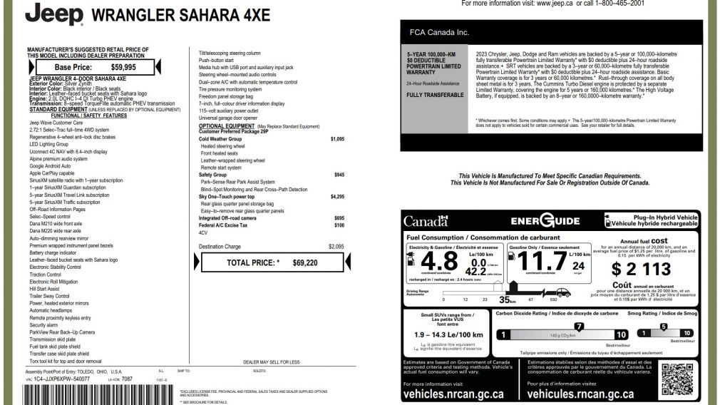 Jeep Wrangler Sahara 2023 d&rsquo;occasion à vendre - 36