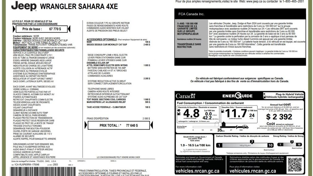 Jeep Wrangler Sahara 2024 d&rsquo;occasion à vendre - 33