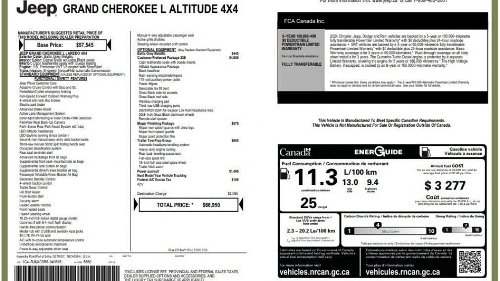 Jeep Grand Cherokee L Altitude 2024 d&rsquo;occasion à vendre - 29