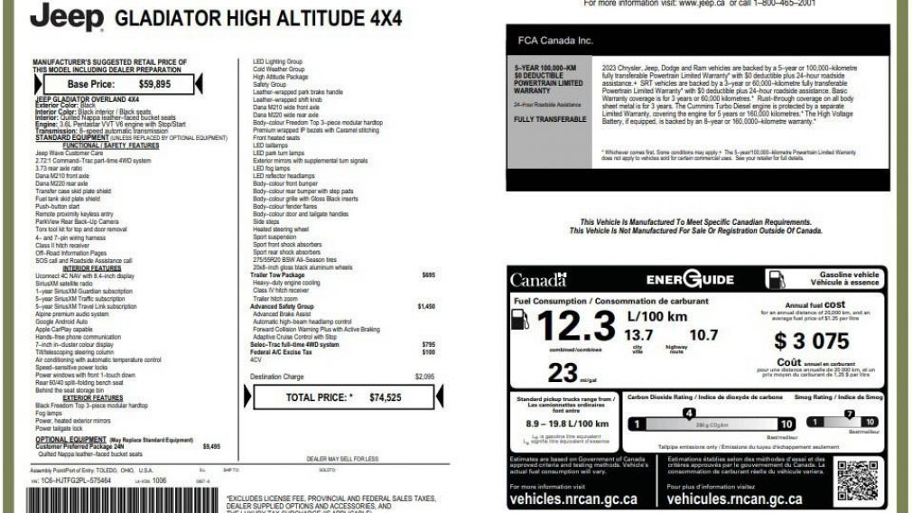 Jeep Gladiator High Altitude 2023 d&rsquo;occasion à vendre - 27