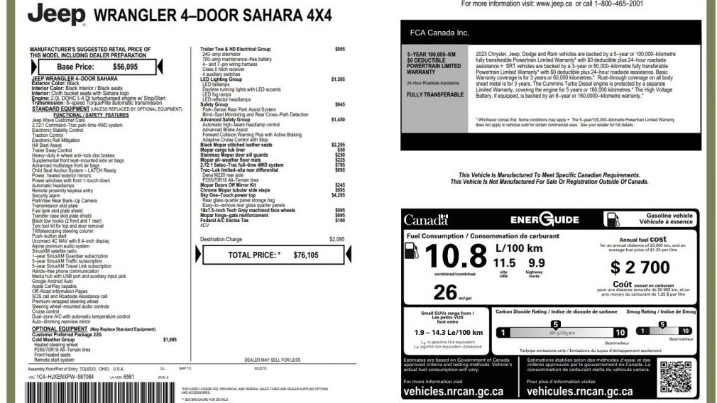 Jeep Wrangler Sahara 2023 d&rsquo;occasion à vendre - 31