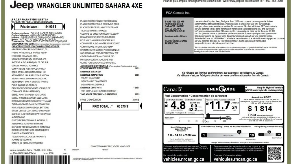 Jeep Wrangler Unlimited Sahara 2022 d&rsquo;occasion à vendre - 33