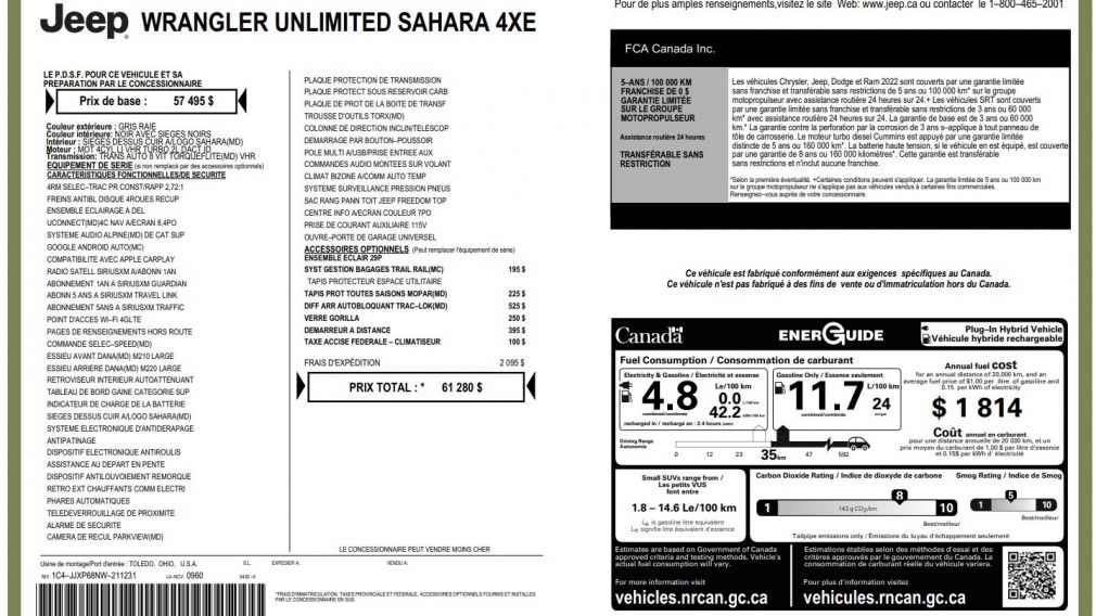 Jeep Wrangler Unlimited Sahara 2022 d&rsquo;occasion à vendre - 33