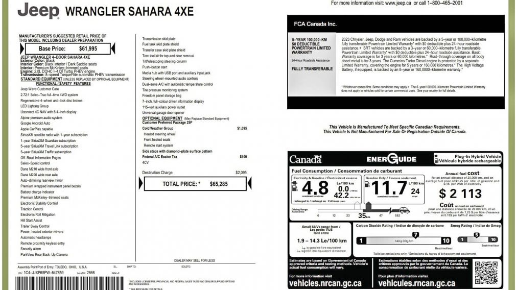 Jeep Wrangler Sahara 2023 à vendre à Donnacona - 33