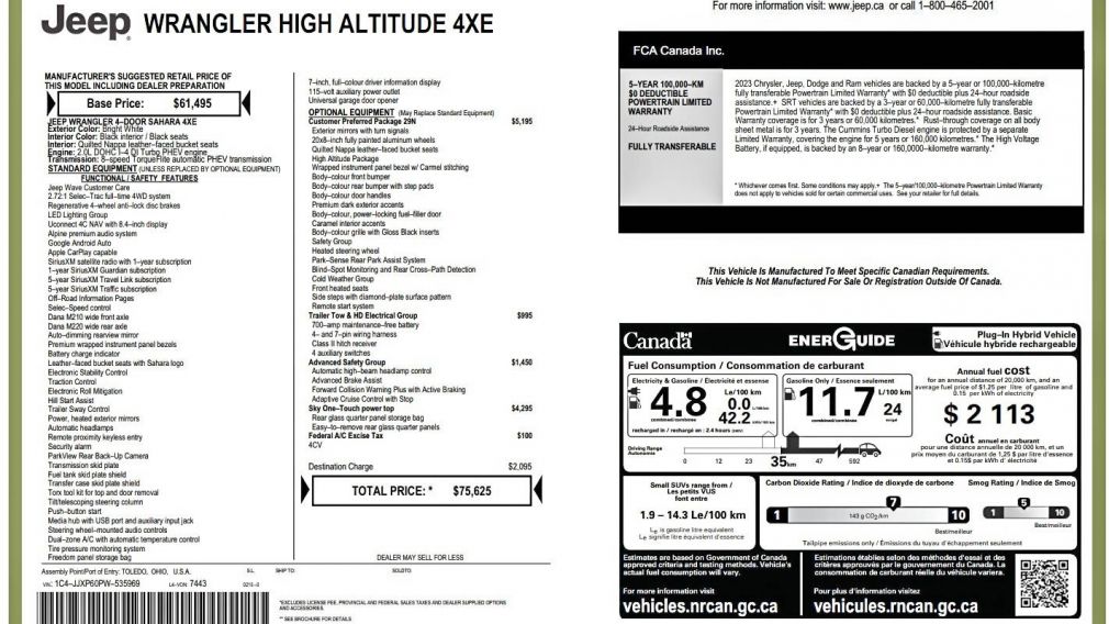 Jeep Wrangler High Altitude 2023 à vendre à Donnacona - 33