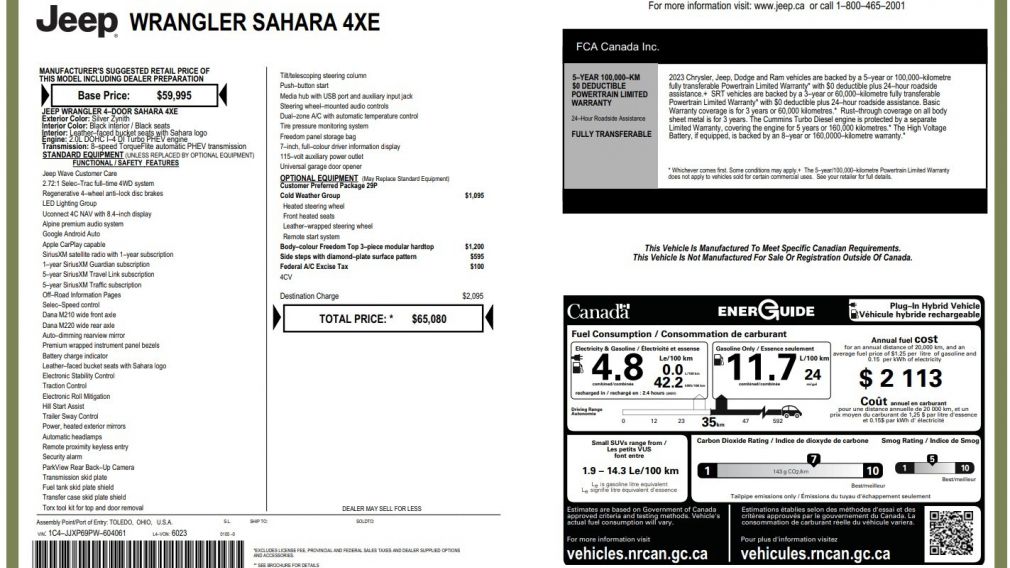 Jeep Wrangler Sahara 2023 d&rsquo;occasion à vendre - 33