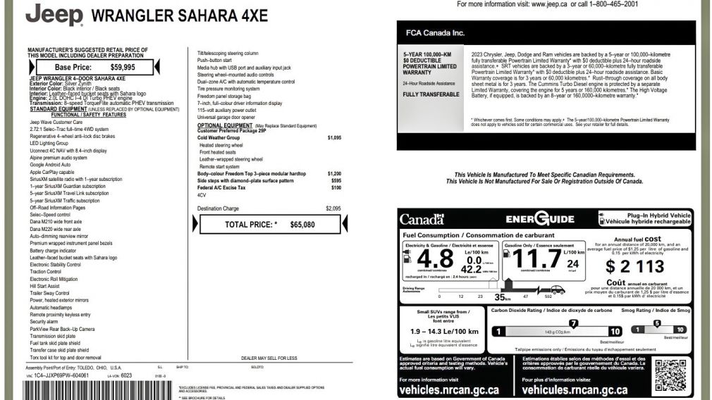 Jeep Wrangler Sahara 2023 d&rsquo;occasion à vendre - 33
