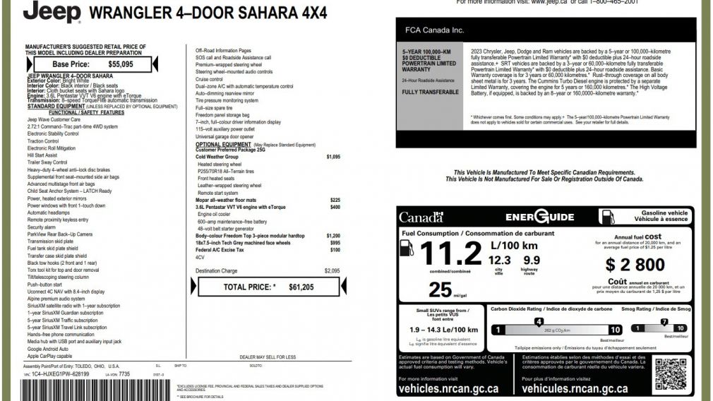Jeep Wrangler Sahara 2023 d&rsquo;occasion à vendre - 30