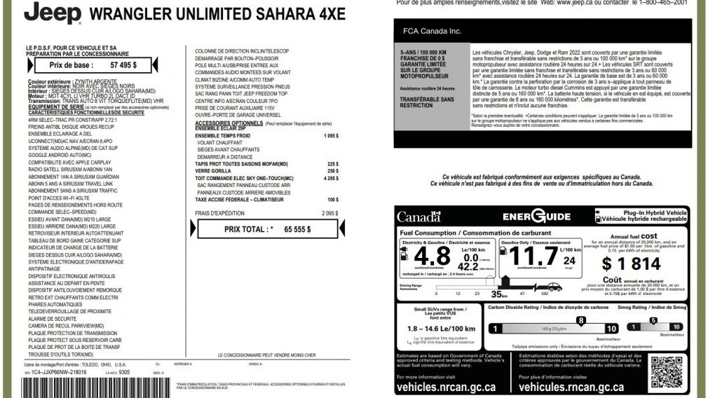 Jeep Wrangler Unlimited Sahara 2022 d&rsquo;occasion à vendre - 2