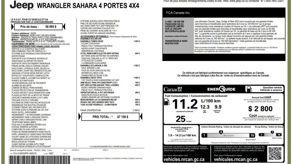 Jeep Wrangler Sahara 2023 d&rsquo;occasion à vendre - 29