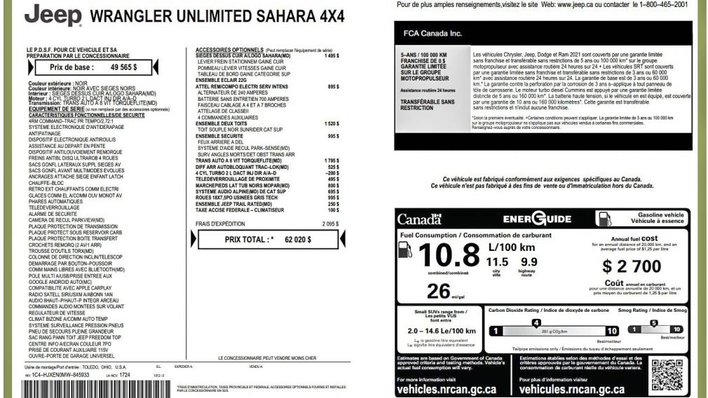 Jeep Wrangler Unlimited Sahara 2021 à vendre à Trois-Rivières - 28