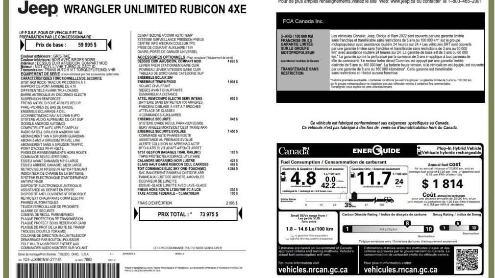 Jeep Wrangler Unlimited Rubicon 2022 d&rsquo;occasion à vendre - 37