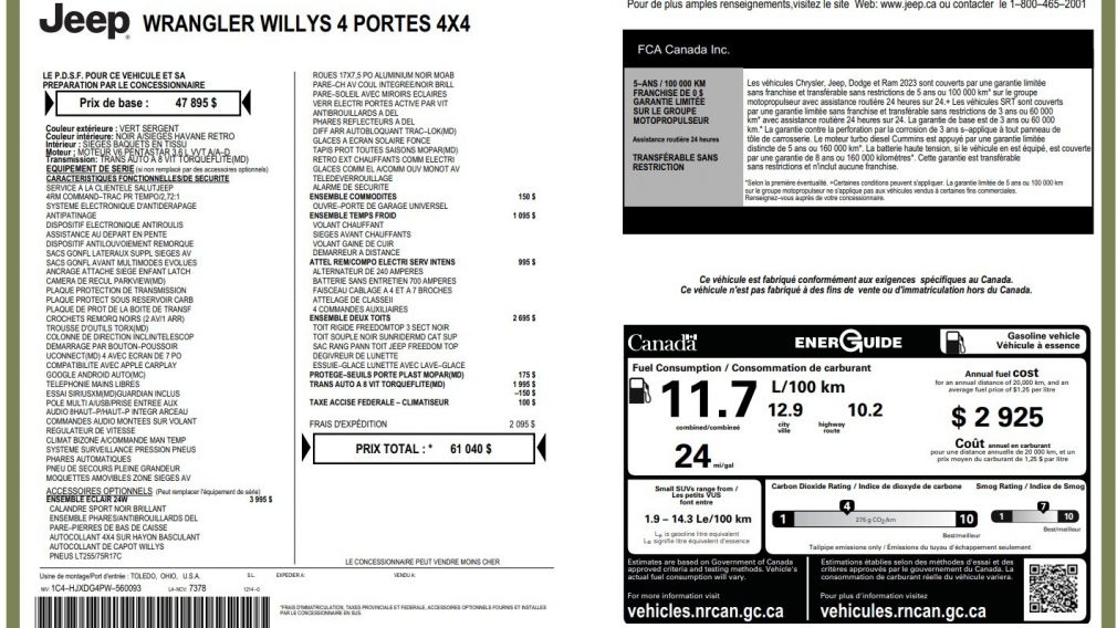 Jeep Wrangler Willys 2023 d&rsquo;occasion à vendre - 28
