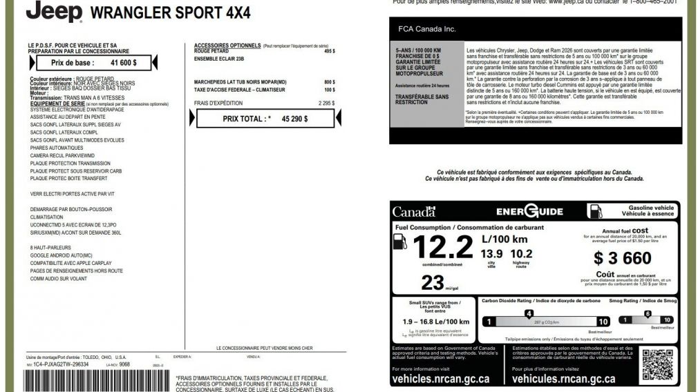 Jeep Wrangler Sport 2026 à vendre à Trois-Rivières - 27