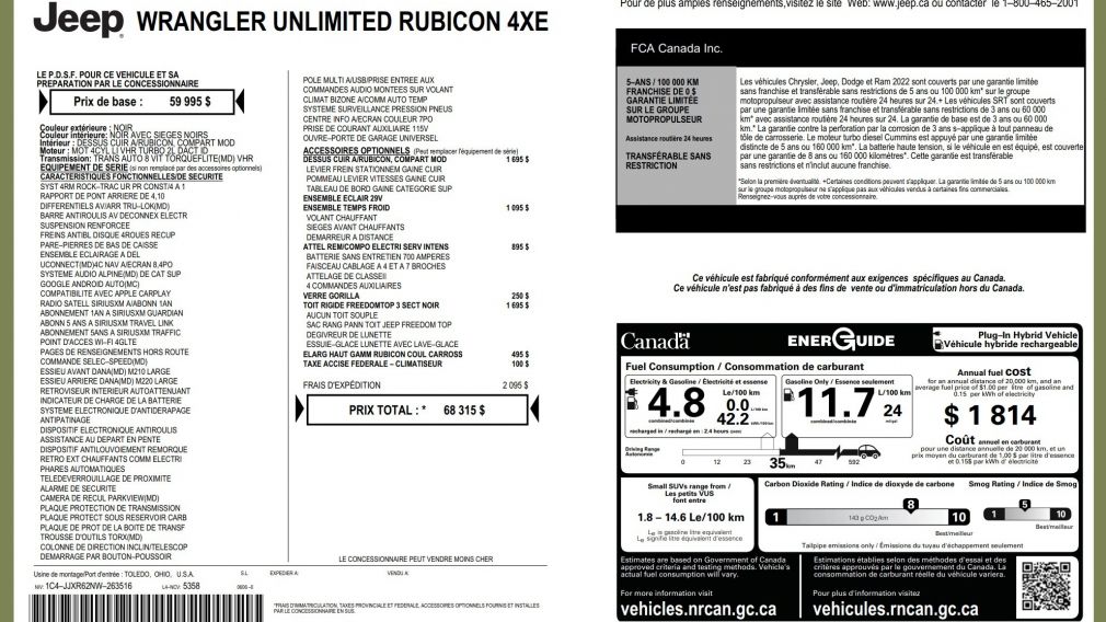 Jeep Wrangler Unlimited Rubicon 2022 d&rsquo;occasion à vendre - 32
