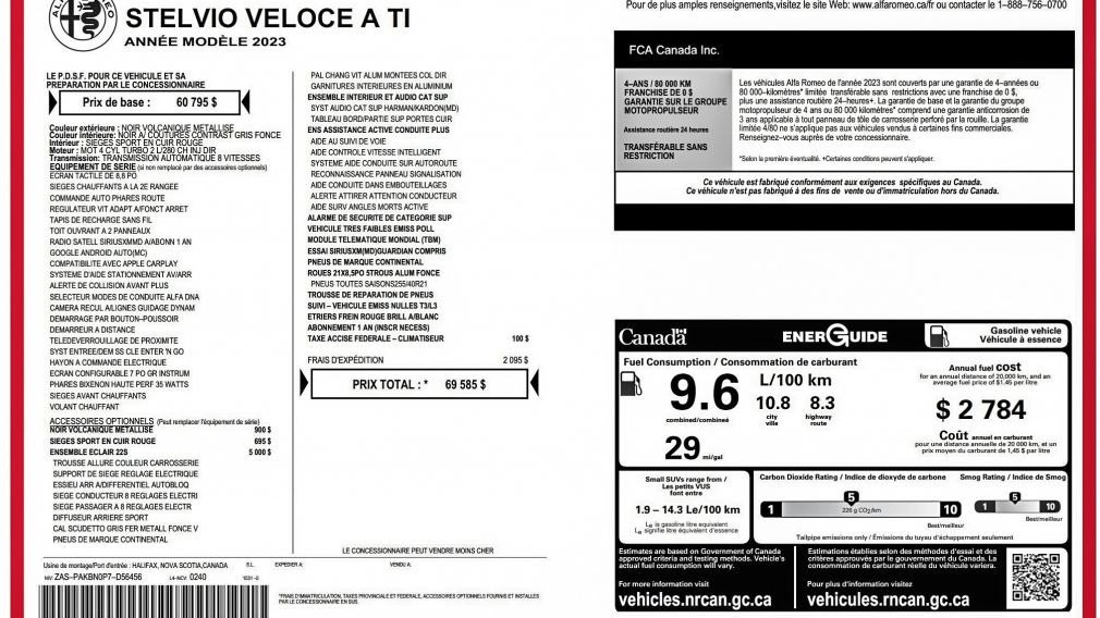 Alfa Romeo Stelvio Veloce 2023 à vendre à Donnacona - 2