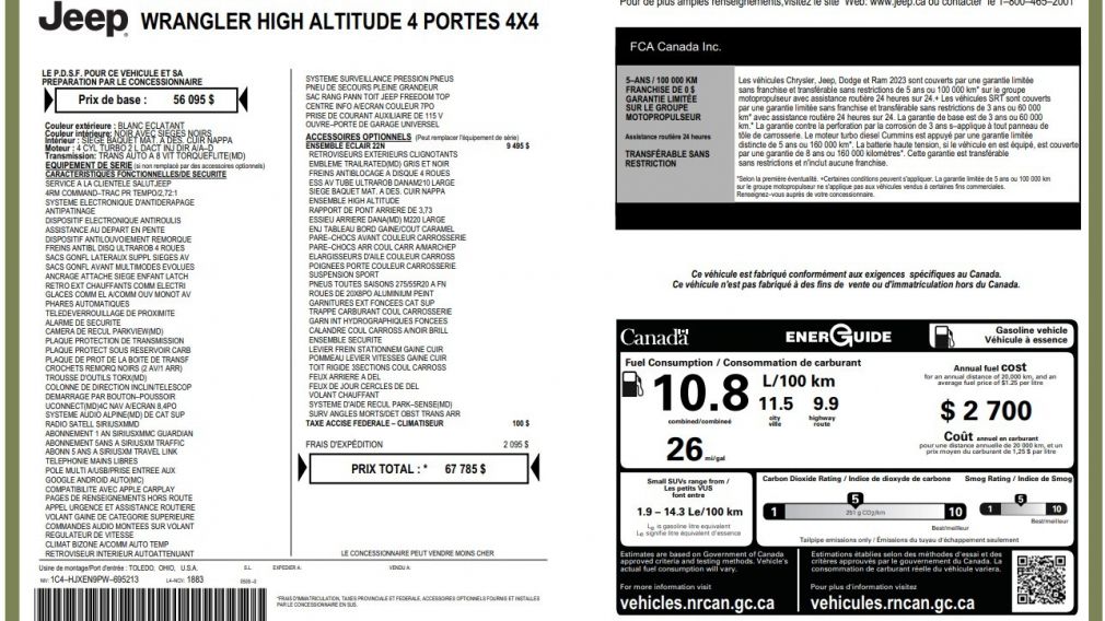 Jeep Wrangler High Altitude 2023 d&rsquo;occasion à vendre - 28